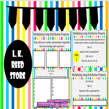 Preview of Multiplication-Distributive Property (Distance Learning, Learning Activities)