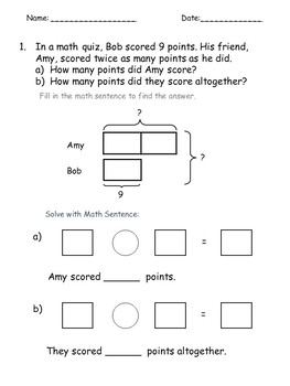 Multiplication Division 2 Steps Word Problems 3rd 4th Grade (Bar Models)