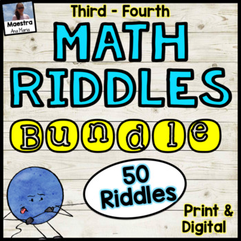 Preview of Multiplication Division Addition Subtraction Fractions Word Problems Riddles