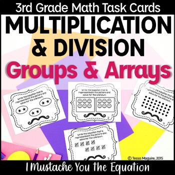 Preview of Multiplication & Division Models Task Cards | Arrays & Equal Groups Task Cards