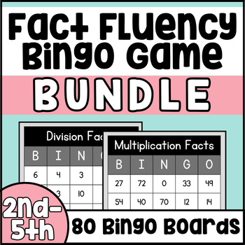 Multiplication & Division Bingo Game Fact Fluency Review Activity Math ...