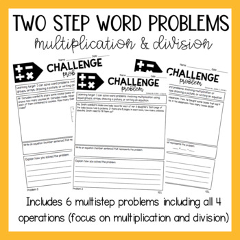 Preview of Multiplication & Division Challenge Problems! 3rd grade Multistep Word Problems