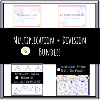 Preview of Multiplication + Division Fact Bundle! (Games, Cards, Secret Codes, Worksheets)