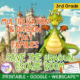 Multiplication & Division Fact Families 3rd Grade Math Escape Room Print Digital