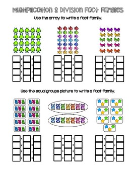 multiplication division fact families worksheet by tltussing tpt