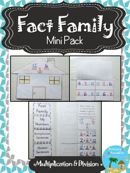 Preview of Multiplication & Division Fact Family House, Flipper, Rap, Quiz