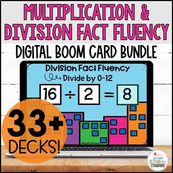 Preview of Multiplication & Division Fact Fluency Practice Math Boom Cards