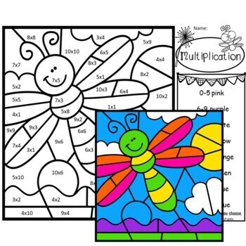 Download Summer Color by Number Multiplication Division Pond Life ...