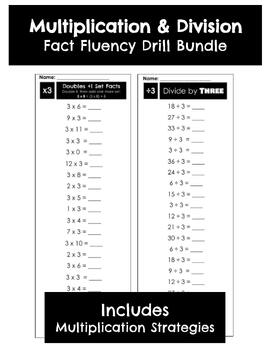 Preview of Multiplication & Division Fact Fluency Drill Bundle - 43 Drills