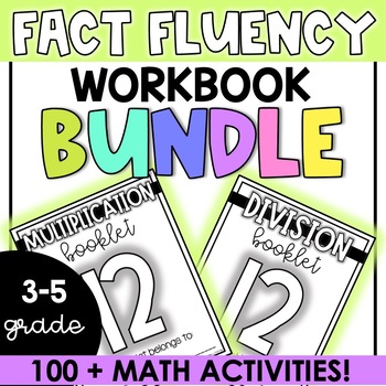 Preview of Multiplication & Division Fact Fluency Workbook Bundle | Activities | Games