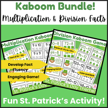 Preview of Multiplication & Division Fact Fluency Practice Math Activity Kaboom Game 3rd Gr