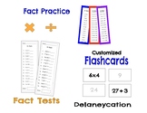 Multiplication & Division -  Fact Tests, Flashcards, & Game