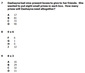 Preview of Multiplication & Division Facts 4 Pretests/Posttests