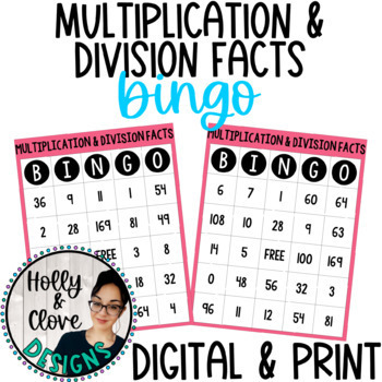 Preview of Multiplication & Division Facts BINGO - Digital & Print Versions - NO PREP Game