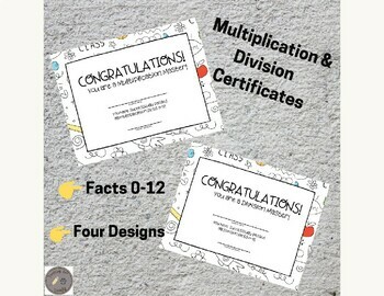 Preview of Multiplication & Division Facts Certification