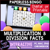 Multiplication & Division Facts Digital Bingo Game - Paper