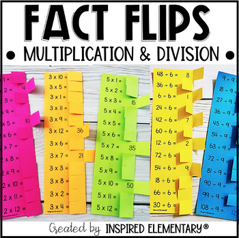 Preview of Multiplication & Division Facts Practice Fact Flips BUNDLE | Math Facts 1-12