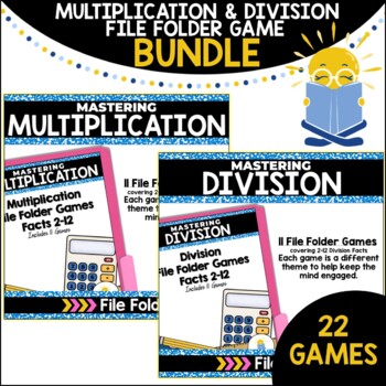 Preview of Multiplication & Division File Folder Games Bundled Set (2-12 X's)