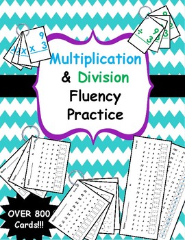 Preview of Multiplication & Division Fluency Practice - Flashcards & Task Cards