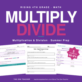 Preview of Rising 4th Grade Multiplication & Division Foundations |  Math Mini-Packet