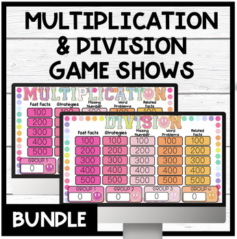 Multiplication & Division Game Shows BUNDLE | Math Review Game | Test Prep