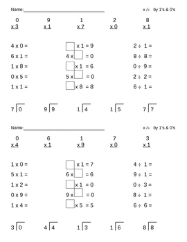 Preview of Multiplication, Division, Missing Factors Timed Tests