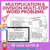 Multiplication & Division Multi-Step Word Problems- 48 Task cards
