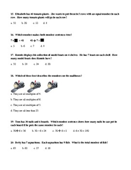 Multiplication & Division Patterns Test----Envision Math Topics 5, 7, 9