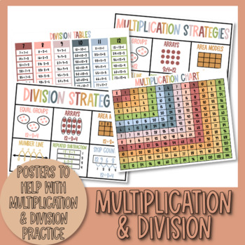 Preview of Multiplication & Division Posters | Multiplying & Skip Counting | Dividing