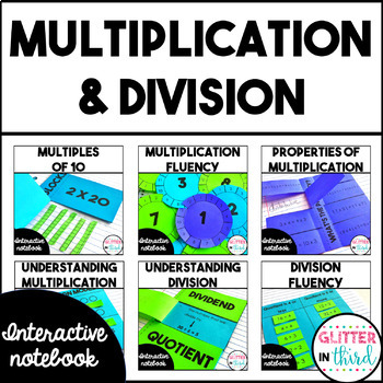 Preview of Multiplication & Division Practice Activities Interactive Notebook Bundle