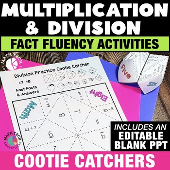 Multiplication & Division Practice Cootie Catcher, Chatterbox, Fortune ...