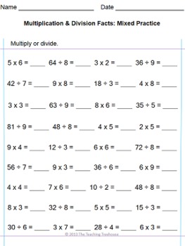 Multiplication & Division by The Teaching Treehouse | TpT