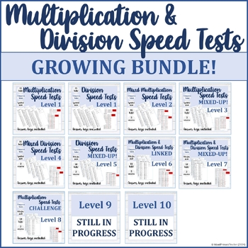 Preview of Multiplication & Division Speed Tests ***DISCOUNTED GROWING BUNDLE!***
