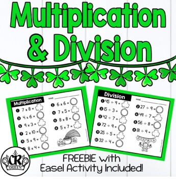 Preview of Multiplication & Division St. Patrick's Day Worksheet Freebie