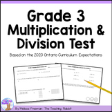 Multiplication & Division Test - Grade 3 Math (Ontario)