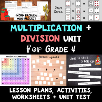 Preview of Multiplication and Division Unit for Grade 4 - BC/Ontario Curriculum