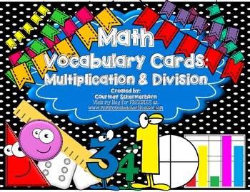 Preview of Vocabulary Cards-Multiplication & Division Terms for Bulletin Boards/Charts