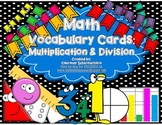 Vocabulary Cards-Multiplication & Division Terms for Bulle