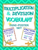 Multiplication & Division Vocabulary Mini-Posters