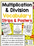 Multiplication & Division Vocabulary - Posters and Strips 