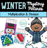 Multiplication & Division Winter Mystery Pictures 