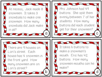 Multiplication & Division Winter Word Problems by Time 4 Teaching