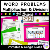 Multiplication & Division Word Problems 3rd Grade Math Print & Digital 3.OA.A.3