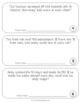 multiplication division word problems large numbers grades 4 6