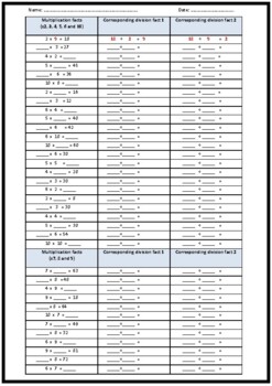 inverse multiplication and division teaching resources tpt