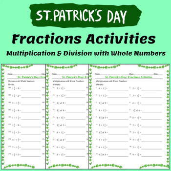 Preview of Multiplication & Division with Whole Numbers - Fun St. Patrick's Day Worksheets