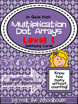 Preview of Multiplication Dot Arrays - Level 1: Subitizing Cards