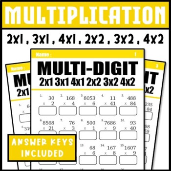 Preview of Multiplication Drills - Multi-digit Multiplication Math Fact Fluency Timed Tests