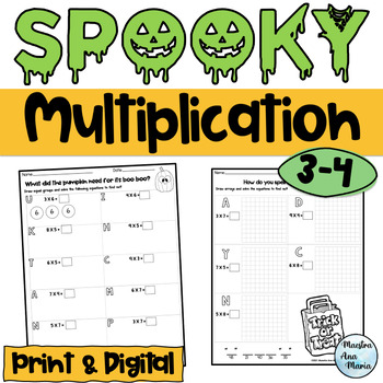 Preview of Multiplication - Equal Groups -Arrays - Repeated Addition - Halloween Math