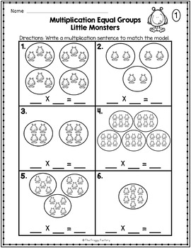 multiplication equal groups multiplication worksheets by the froggy factory